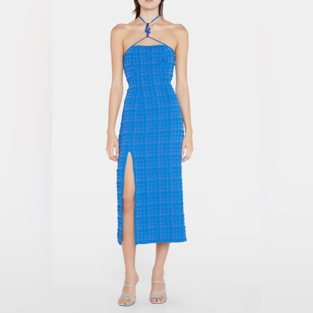 Cult Gaia Castila Textured Halter Midi Dress